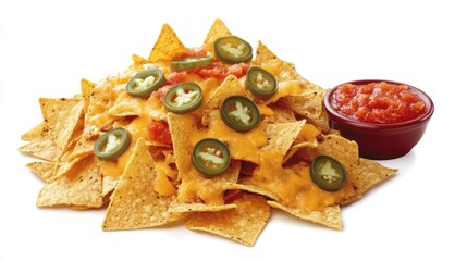 Delicious Nachos with Melted Cheese, Jalape?os, and Salsa