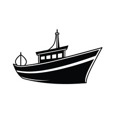 vector illustration of a ship silhouette on white background