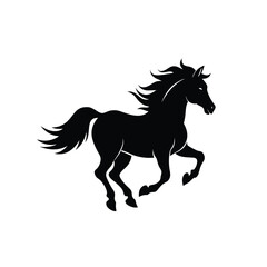 black horse vector illustration silhouette on white background