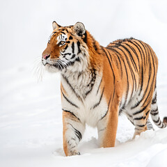 Obraz premium Powerful Tiger in Snow – Breathtaking HD Wildlife Photography.