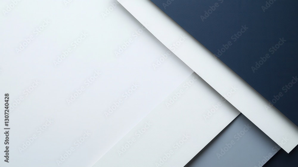 Poster Modern minimalist design featuring geometric lines in gray and navy with ample space for text or logos Generative AI