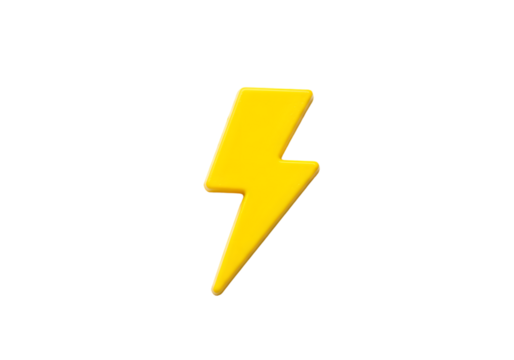 Bright Yellow Lightning Bolt Icon on a Clean Dark Background for Dynamic Expressions or Creative Designs - Powered by Adobe