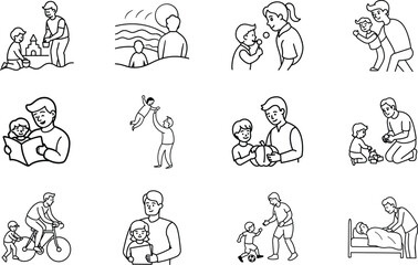 Fototapeta premium Fatherhood Moments Icons of Love, Play, and Family Bonds