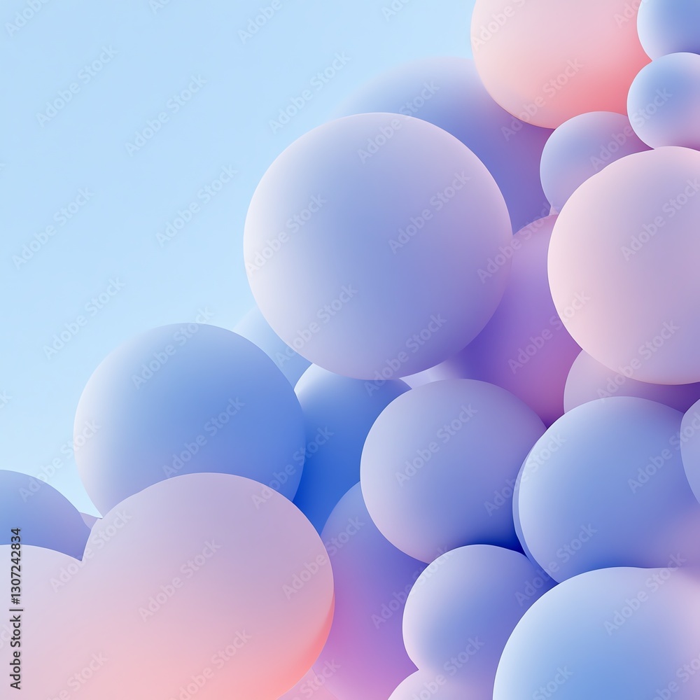 Poster clean and simple bubble texture wallpaper, soft and subtle round shapes, pastel background, minimali