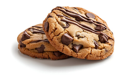 Fototapeta premium Freshly Baked Chocolate Chip Cookies with Gooey Melted Chocolate and Golden Crisp Edges