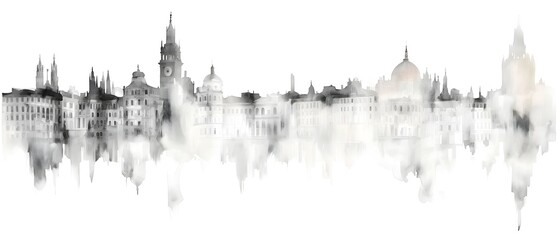 Obraz premium Elegant and Contemporary Watercolor Painting of the Iconic Skyline of Milan Italy