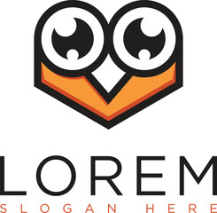 Orange owl logo with modern and minimalist design represents creativity, energy and warmth. Suitable for branding, business education, technology or security