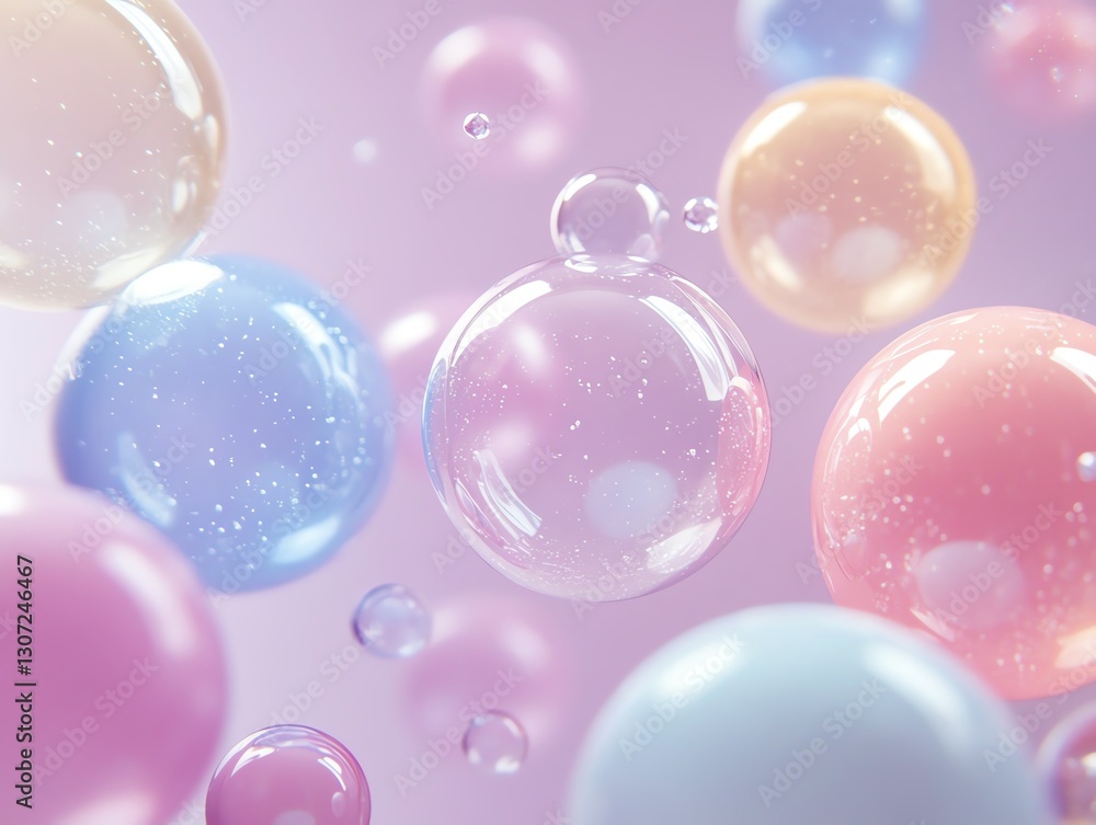 Aufkleber smooth pastel bubble texture background, simple design, soft circular shapes, minimalistic and sooth