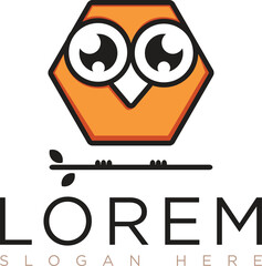Orange owl logo with modern and minimalist design represents creativity, energy and warmth. Suitable for branding, business education, technology or security