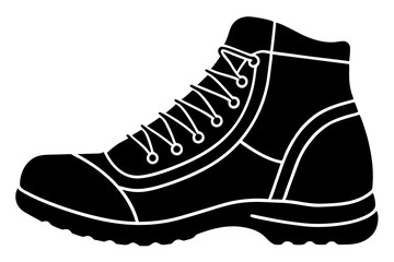 Hiking Boots Silhouette Vector Illustration for Outdoor Themes

