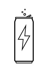 Obraz premium aluminum energy drink soda pop can simple symbol outline silhouette vector on transparent background