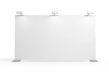 Empty White Backdrop Display Stand with Lighting Fixtures for Events and Presentations