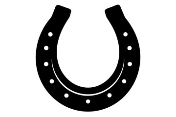 Horseshoe Silhouette Vector – Lucky Western Icon Illustration

