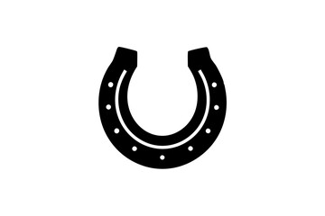 Horseshoe Silhouette Vector – Lucky Western Icon Illustration

