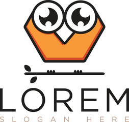 Orange owl logo with modern and minimalist design represents creativity, energy and warmth. Suitable for branding, business education, technology or security