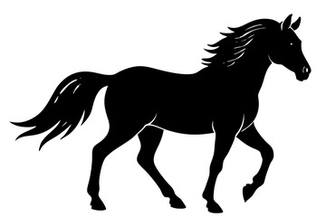 Horse Silhouette Vector – Elegant Equine Graphic Illustration

