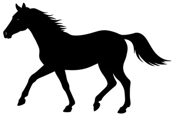 Horse Silhouette Vector – Elegant Equine Graphic Illustration

