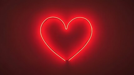 Glowing Neon Heart Red Light Art Decoration