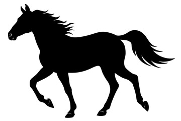 Horse Silhouette Vector – Elegant Equine Graphic Illustration

