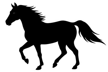 Horse Silhouette Vector – Elegant Equine Graphic Illustration

