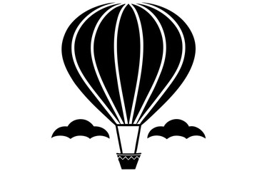 Hot Air Balloon Silhouette – Vector Travel and Adventure Icon

