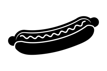 Tasty Hot Dog Icon – Flat Vector Fast Food Illustration

