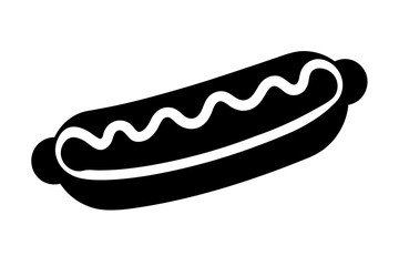 Tasty Hot Dog Icon – Flat Vector Fast Food Illustration

