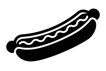 Tasty Hot Dog Icon – Flat Vector Fast Food Illustration


