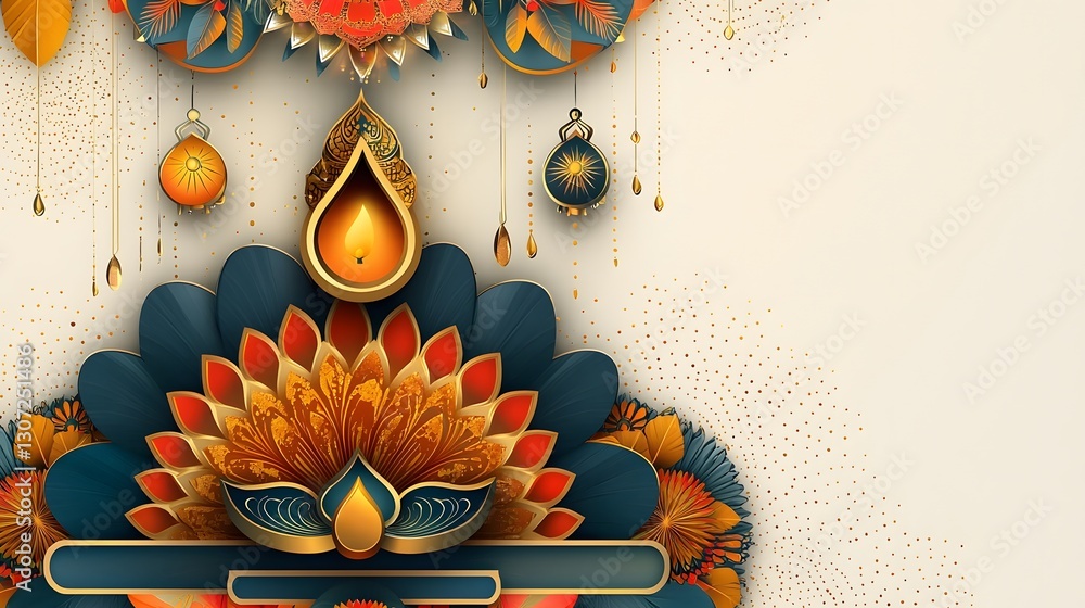 Aufkleber captivating digital showcasing an exquisite 3d paper effect rangoli design a traditional symbol of t