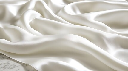 Obraz premium Luxurious Creamy White Silk Fabric Drape Texture