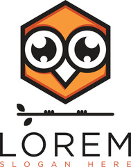 Orange owl logo with modern and minimalist design represents creativity, energy and warmth. Suitable for branding, business education, technology or security