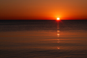 Sunrise on Lake Michigan from Loyola Beach Chicago