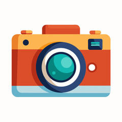 Camera icon in vibrant colors with a circular lens