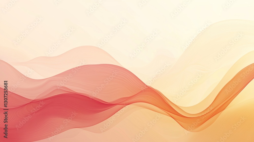 Poster abstract design with flowing lines and gradient color transitions