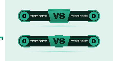 Modern esports or sports competition scoreboard with a sleek green and black design, Ideal for gaming overlays, and live broadcasts.