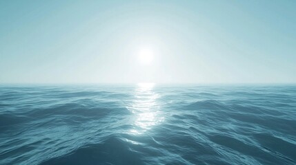 Obraz premium The vast ocean surface reflects sunlight under a bright sky
