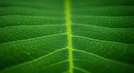 Close-up of a vibrant green leaf showcasing intricate vein patterns and textures (1)