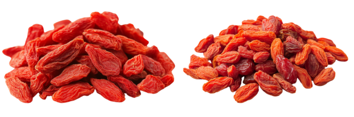 Set of a Dried goji berries, isolated on transparent background.