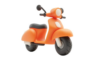 Orange scooter, white isolate background