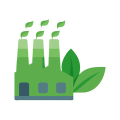 Fototapeta premium Eco-friendly green factory illustration