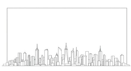 Fototapeta premium Minimalist Skyscraper Skyline Frame