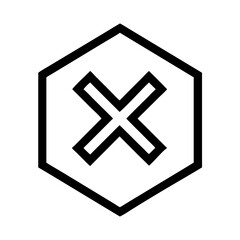 Fototapeta premium X symbol inside a hexagon