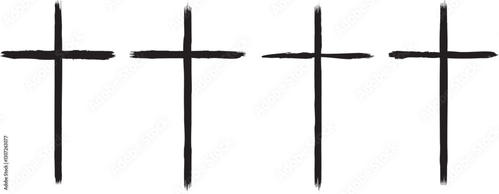 Aufkleber textured religion cross . christian cross . vector cross with rough edges