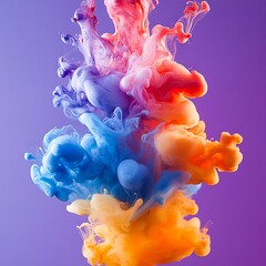 Fototapeta premium Vibrant Color Explosion Abstract Ink Swirl Design