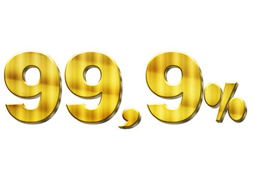 gold 3d logo percent