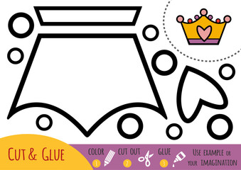 Education paper game for children, cartoon crown