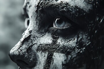 Each worshipper has ash put to their forehead in the shape of a cross. Ash Wednesday is the first day of Lent in Western Christianity. Generative Ai