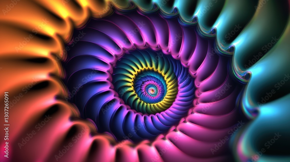 Aufkleber vibrant spiral pattern in multicolored tones creating a hypnotic optical illusion for abstract art a