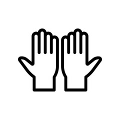 Black And White Icon Showing Two Open Hands Raised Symbolically