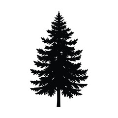 Tree silhouette vector isolated on white background